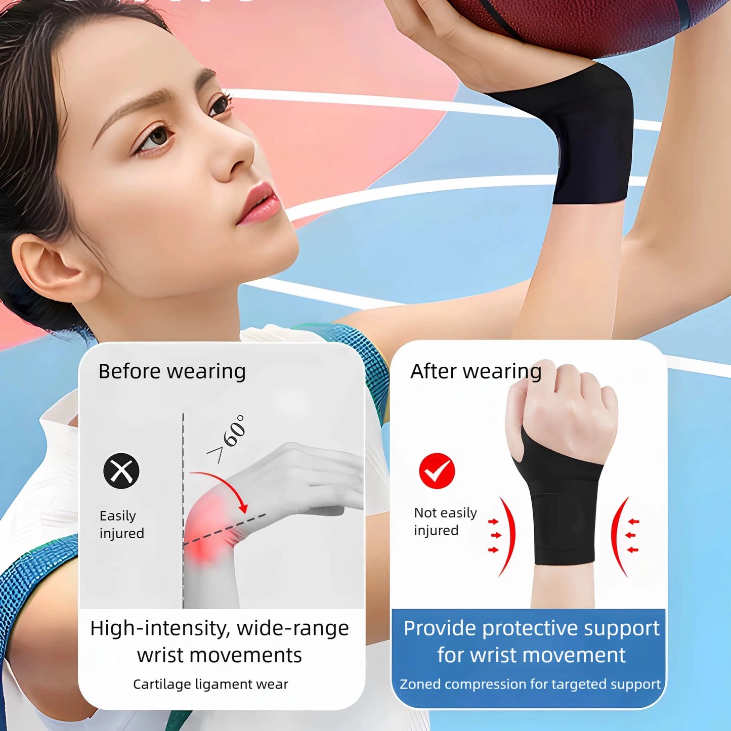 2-Pack Professional Sports Tendon Sheath Wrist Guard - Adjustable Fit for Custom Tension, Wrist Sprain Fixation, Joint Pain Relief, Daily Wrist Strain Protection, Physical Compression for Thumb & Hand Tendon Sheath